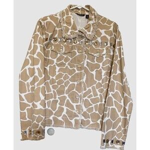 Moka Sport Jacket Womens Adorned w/Glitter and Rhinestones and Buttons Large VTG